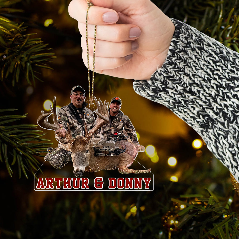 Happy Hunting Moment Bowhunting Christmas Ornament - Personalized Ornament Gifts For Hunting Lovers