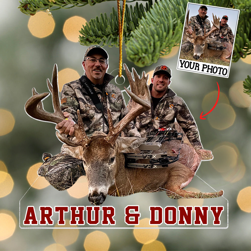 Happy Hunting Moment Bowhunting Christmas Ornament - Personalized Ornament Gifts For Hunting Lovers