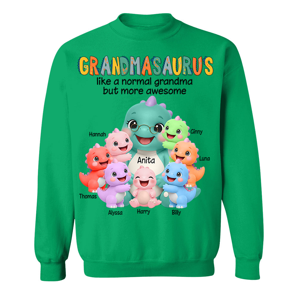Grandmasaurus And Grandkids, Custom Shirt Gift For Grandma, Gift for Grandma Tshirt Sweatshirt MI209 Li29