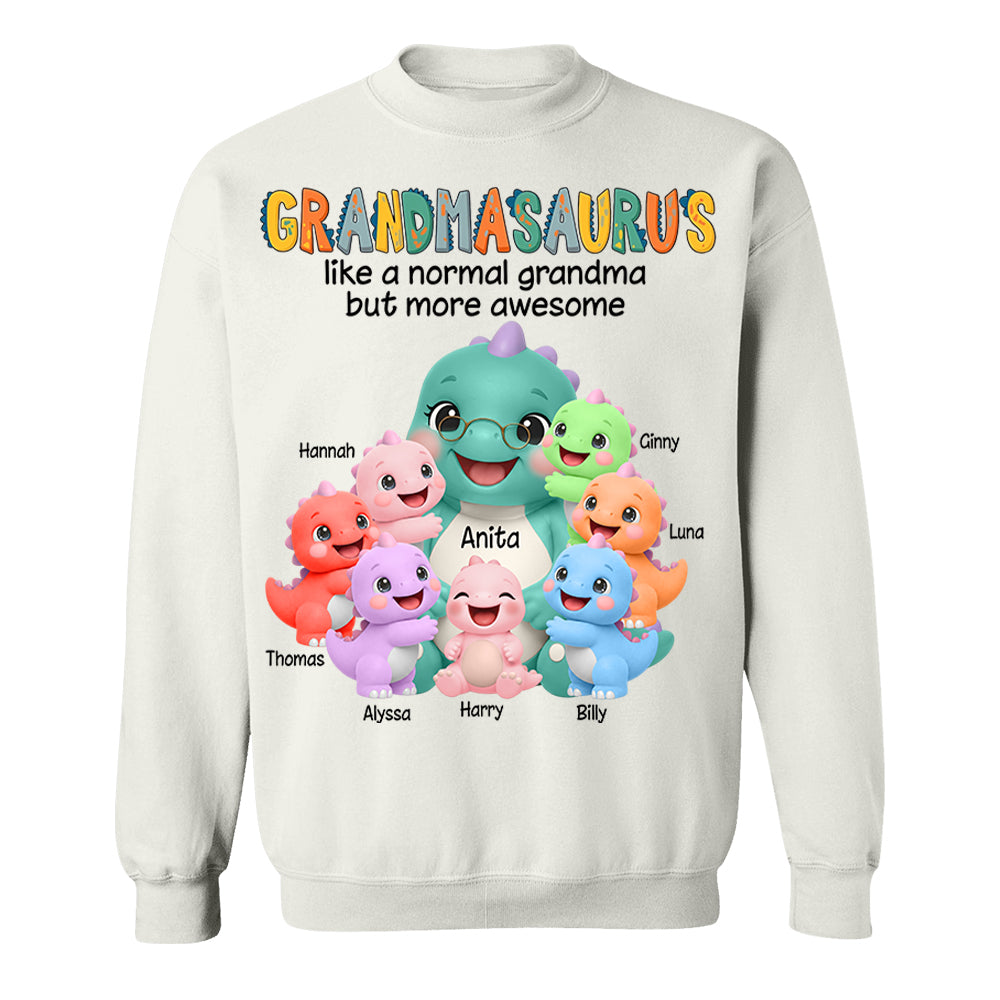 Grandmasaurus And Grandkids, Custom Shirt Gift For Grandma, Gift for Grandma Tshirt Sweatshirt MI209 Li29