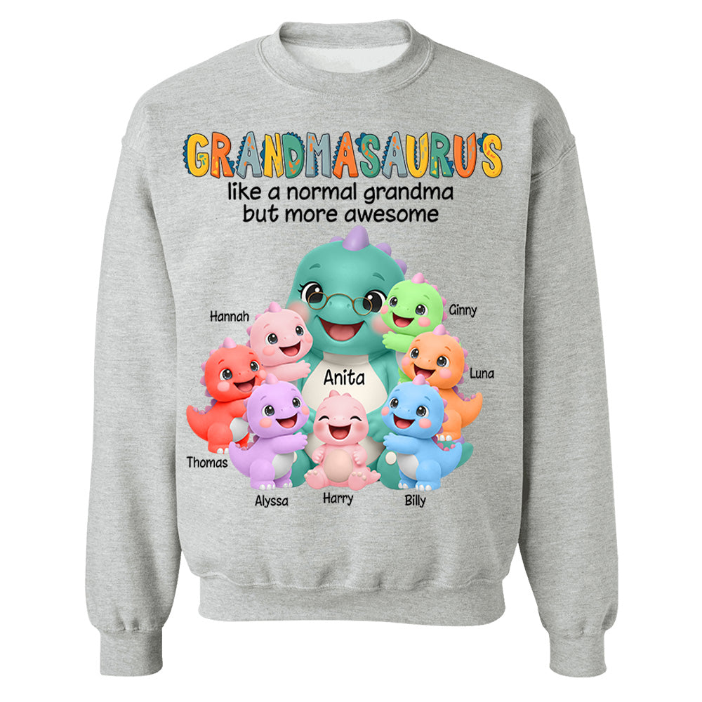 Grandmasaurus And Grandkids, Custom Shirt Gift For Grandma, Gift for Grandma Tshirt Sweatshirt MI209 Li29