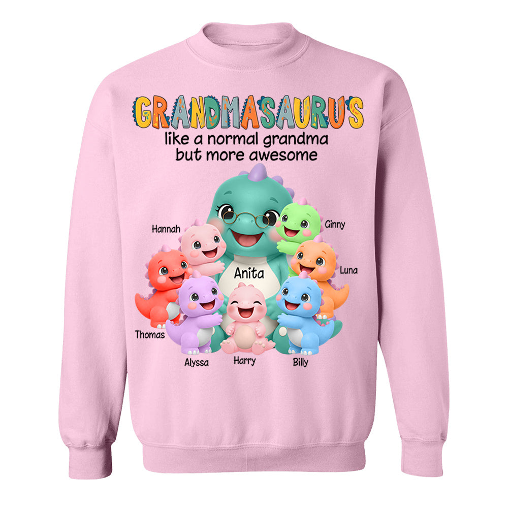 Grandmasaurus And Grandkids, Custom Shirt Gift For Grandma, Gift for Grandma Tshirt Sweatshirt MI209 Li29