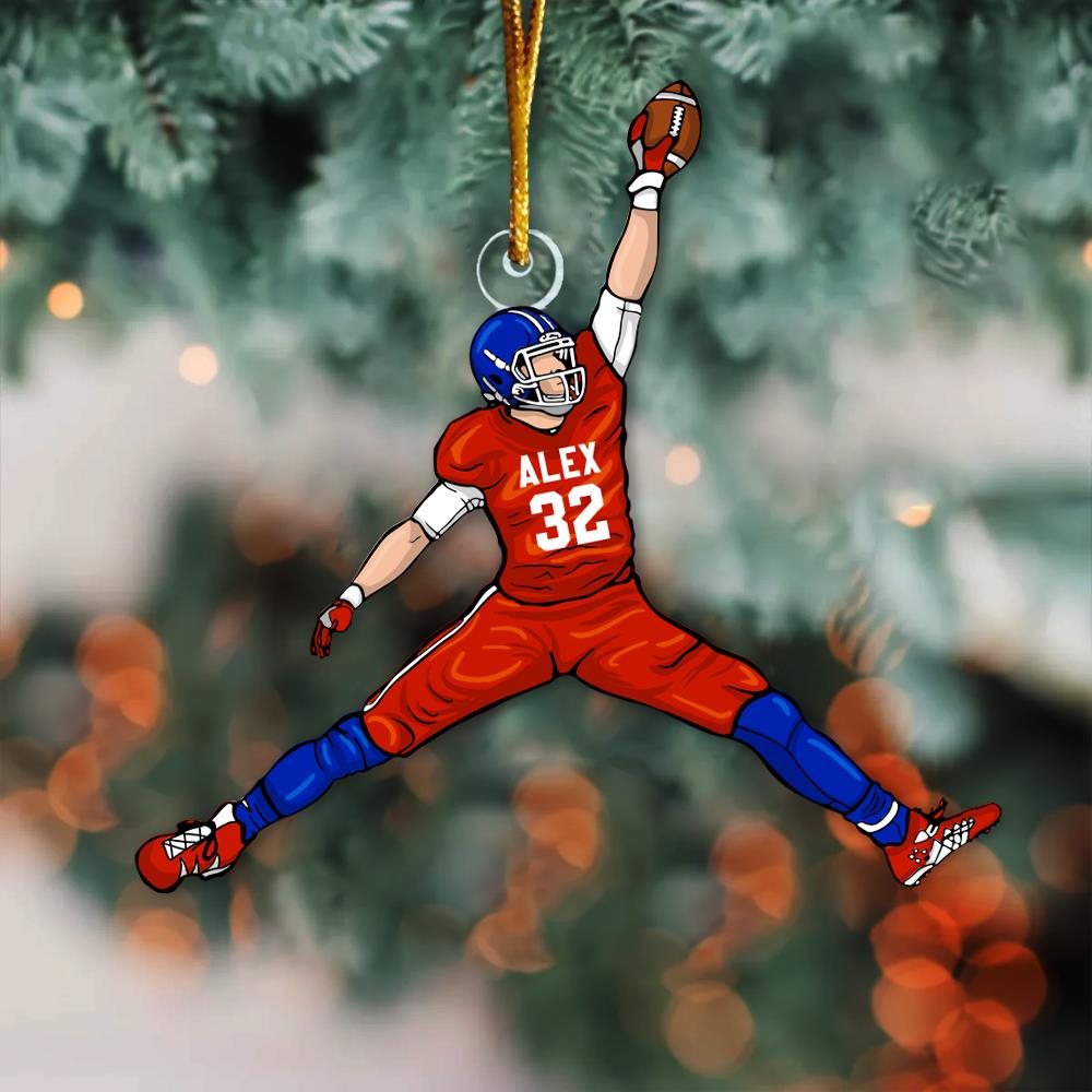 American Football Player Personalized Acrylic Ornament For Football Player - Gift For Football Lovers