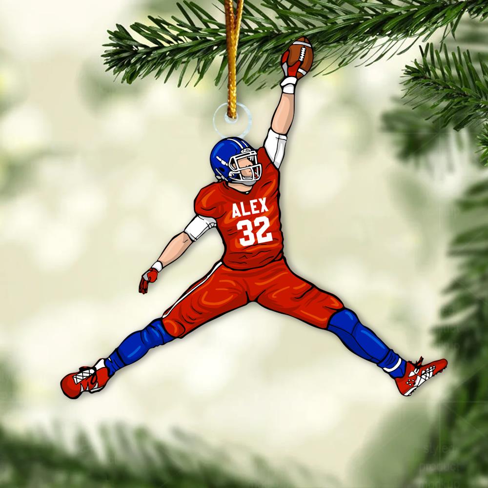American Football Player Personalized Acrylic Ornament For Football Player - Gift For Football Lovers