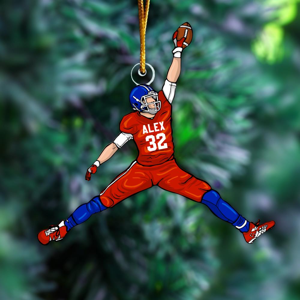 American Football Player Personalized Acrylic Ornament For Football Player - Gift For Football Lovers