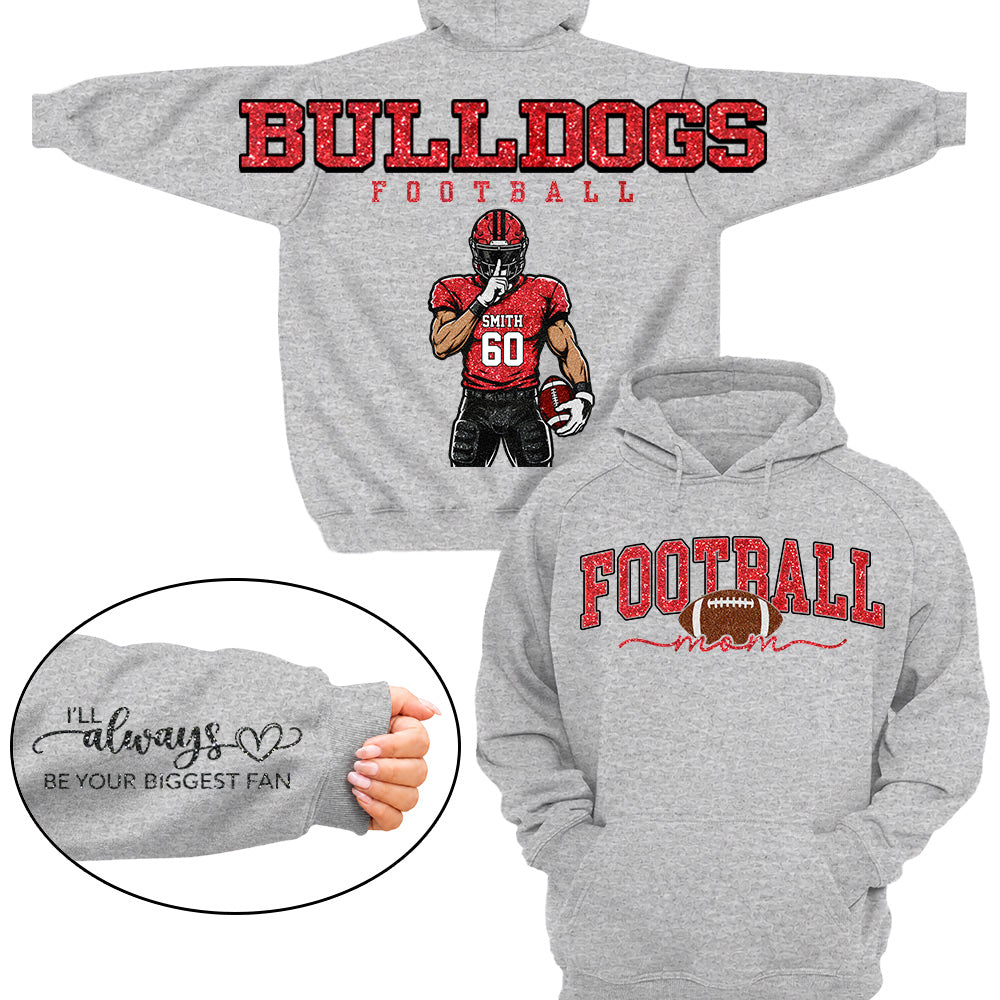Personalized I'll Always Be Your Biggest Fan Shirt, Custom Player Name & Number Shirt, Football Mom Gift Na02 VH01