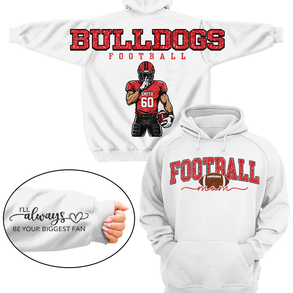 Personalized I'll Always Be Your Biggest Fan Shirt, Custom Player Name & Number Shirt, Football Mom Gift Na02 VH01