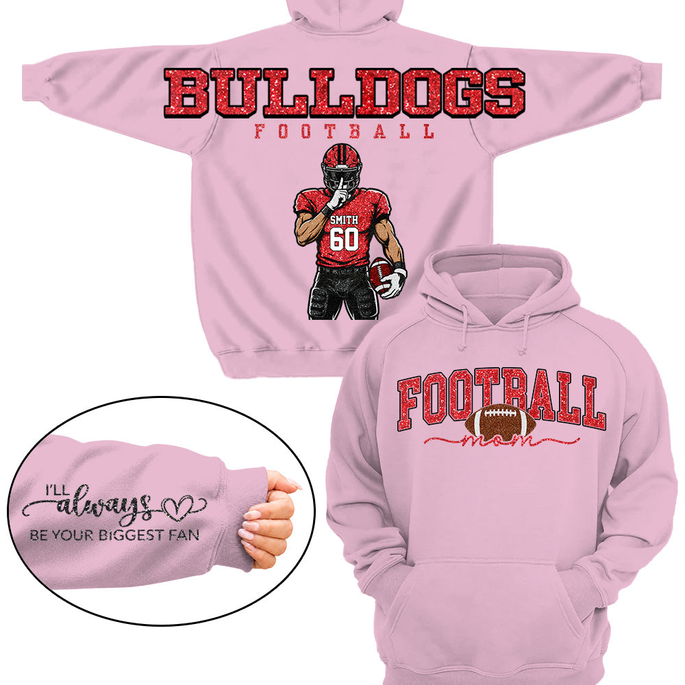 Personalized I'll Always Be Your Biggest Fan Shirt, Custom Player Name & Number Shirt, Football Mom Gift Na02 VH01