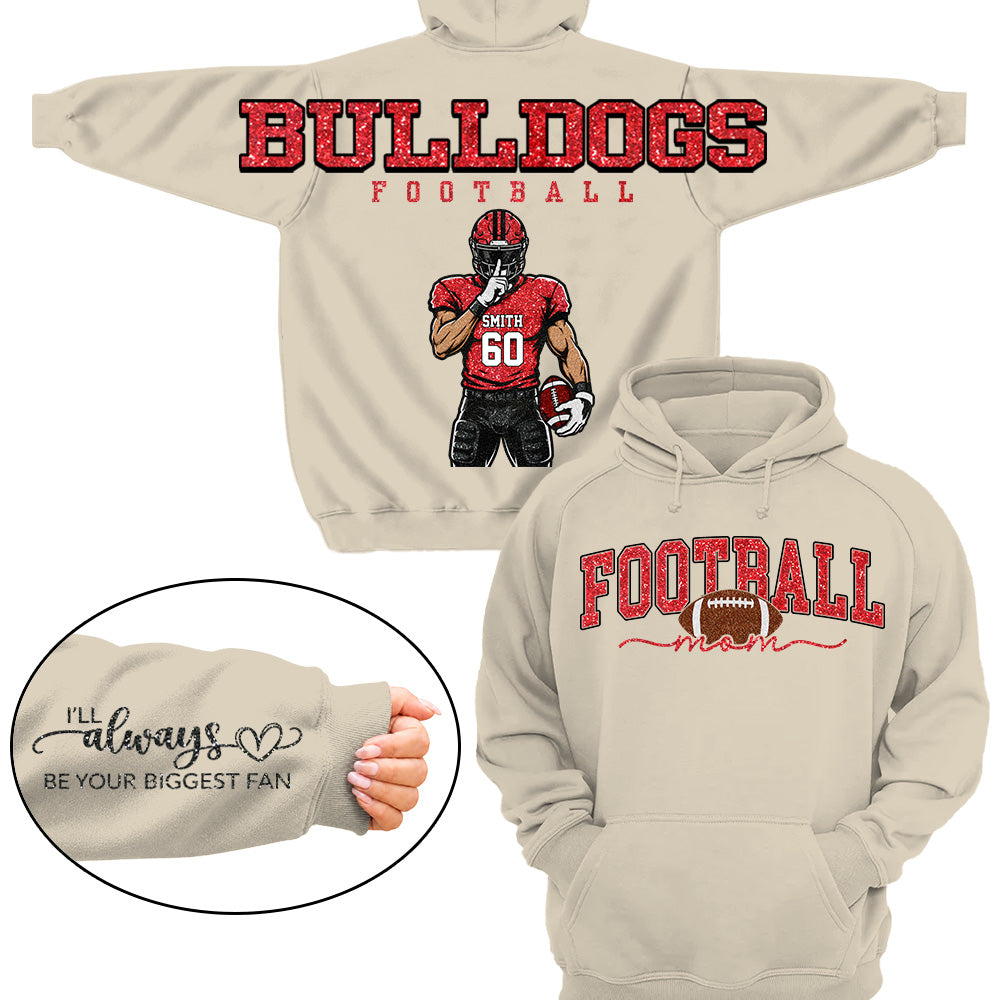 Personalized I'll Always Be Your Biggest Fan Shirt, Custom Player Name & Number Shirt, Football Mom Gift Na02 VH01