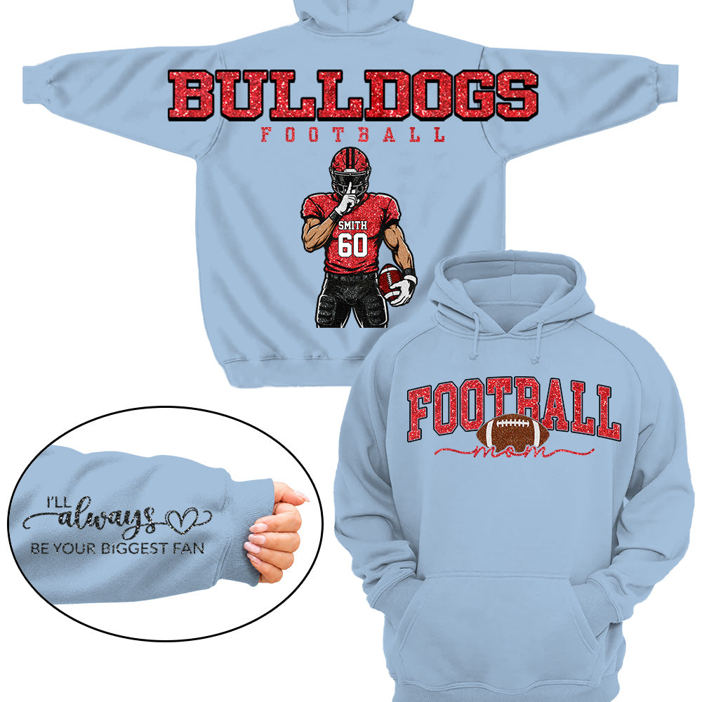 Personalized I'll Always Be Your Biggest Fan Shirt, Custom Player Name & Number Shirt, Football Mom Gift Na02 VH01