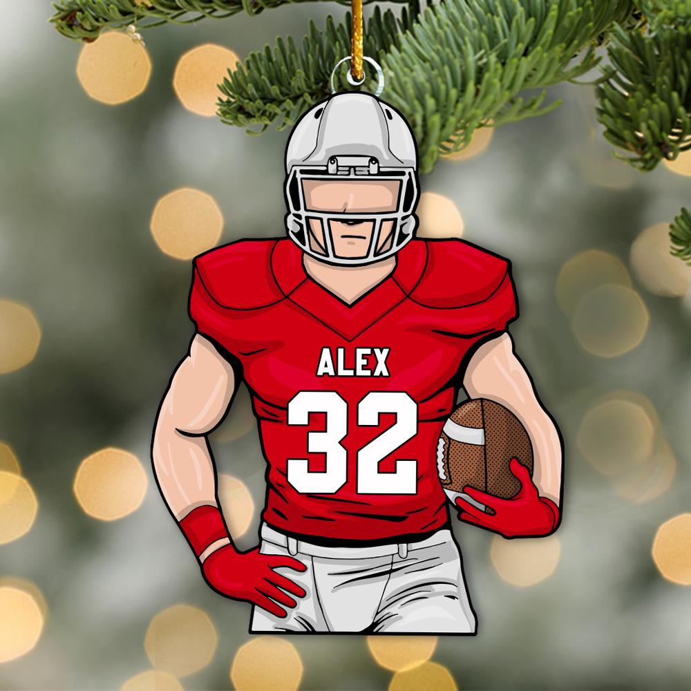 Football Player Ornament Gifts For Football Lovers - Custom Gift For Football Player