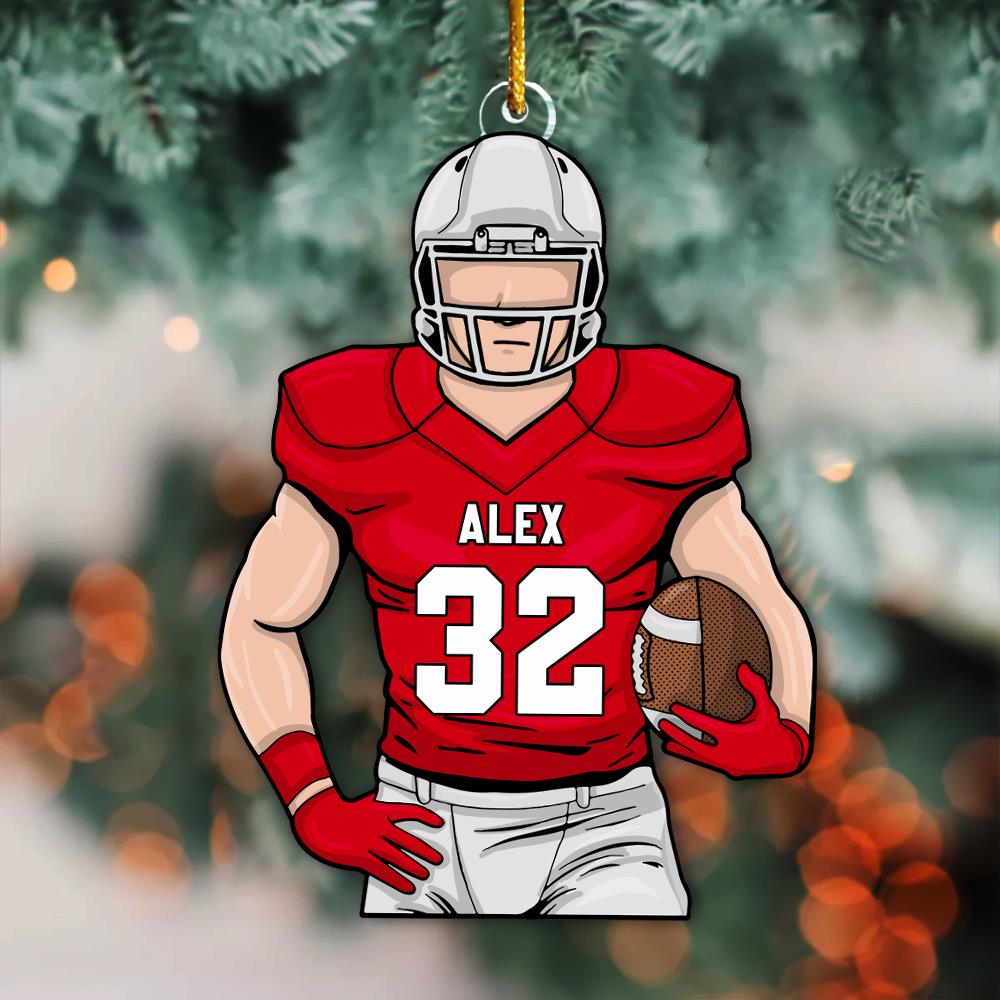 Football Player Ornament Gifts For Football Lovers - Custom Gift For Football Player