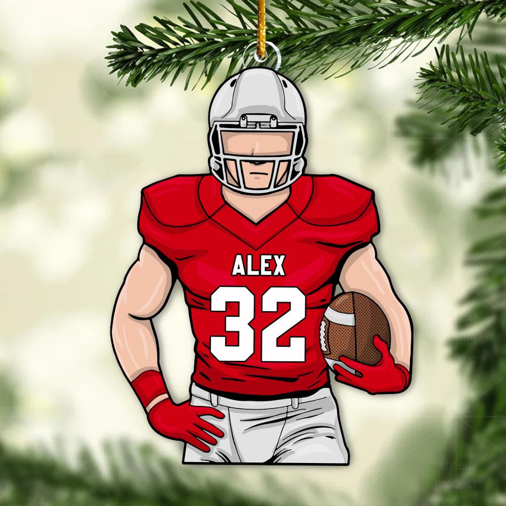 Football Player Ornament Gifts For Football Lovers - Custom Gift For Football Player