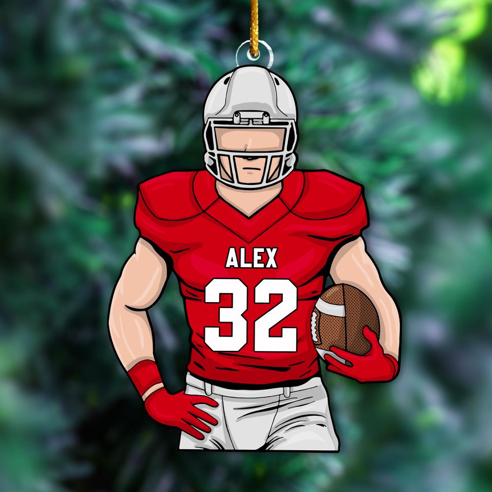 Football Player Ornament Gifts For Football Lovers - Custom Gift For Football Player
