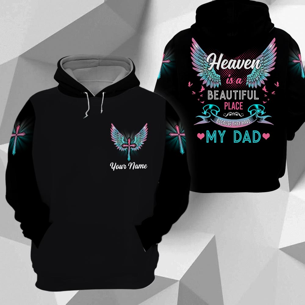 I Know Heaven Is A Beautiful Place - Personalized Memorial All Over Print Shirt