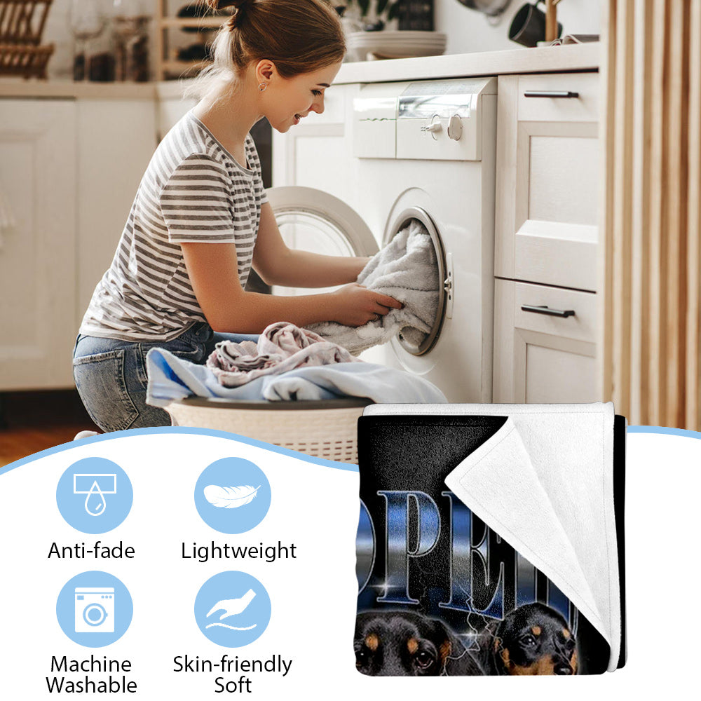 Personalized Upload Photo Dog Comfort Color Blanket For Pet Lovers, Custom Bootleg Pet Blanket, Custom Dog Blanket, Custom Cat Blanket, Dog Blanket, Cat Blanket, Custom Pet Blanket Do99