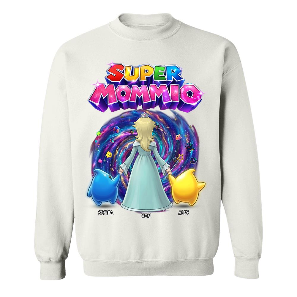 Personalized Super Mommio Galaxy Gaming Shirt, Mother's Day Gifts For Mom L0411 Hv01