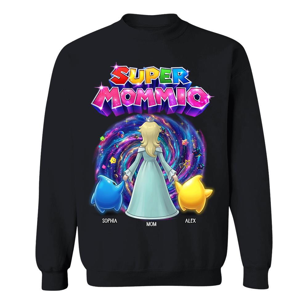 Personalized Super Mommio Galaxy Gaming Shirt, Mother's Day Gifts For Mom L0411 Hv01