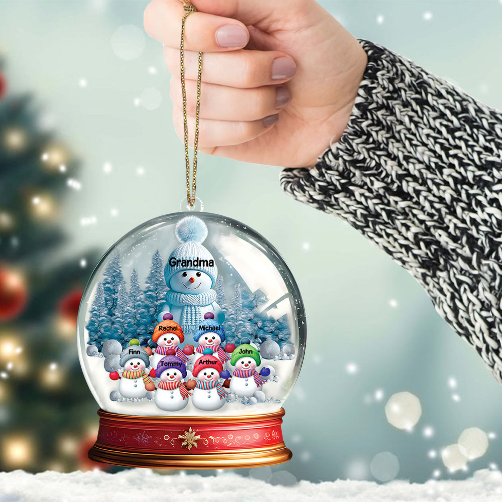 Custom Grandma With Grandkids Snowball Ornament - N3005 VH01
