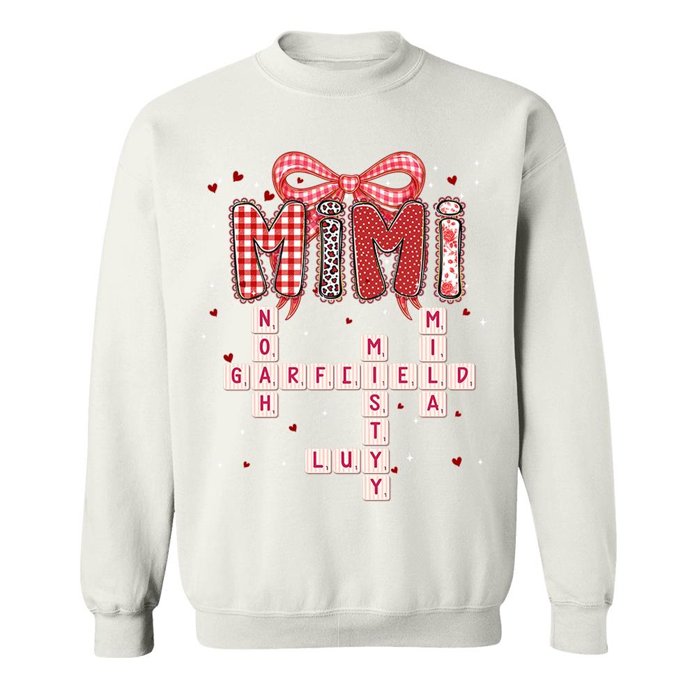 Personalized Mama Gigi Nana Crossword Valentine Shirt