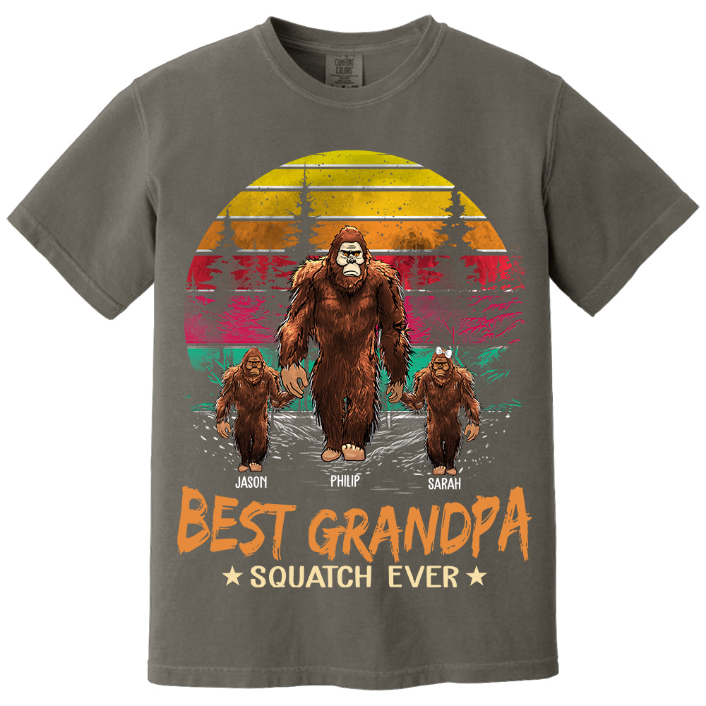 Best PaPa Squatch Ever Bigfoot - Personalized Vintage Shirt T1807 Li29