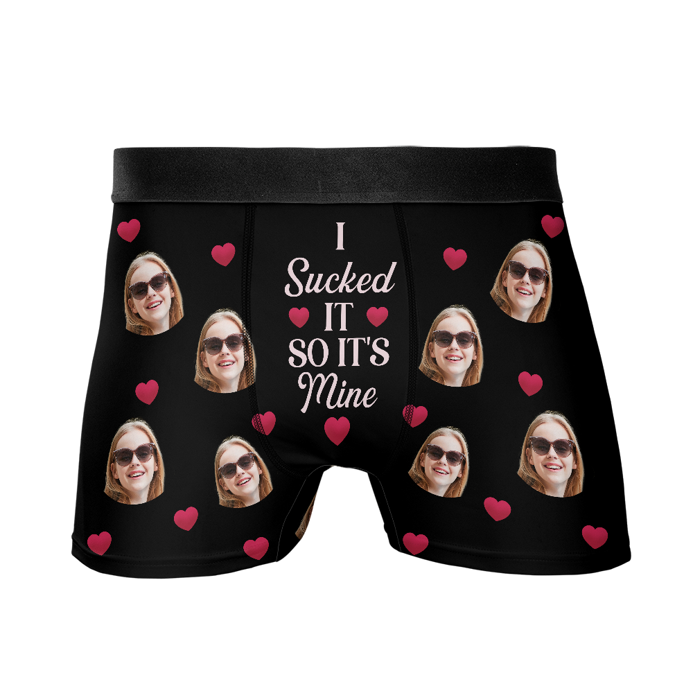 I Sucked It - Personalized Photo Men's Boxer Briefs - Underwear with Face