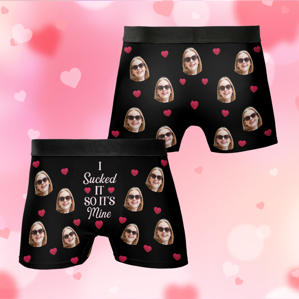 I Sucked It - Personalized Photo Men's Boxer Briefs - Underwear with Face