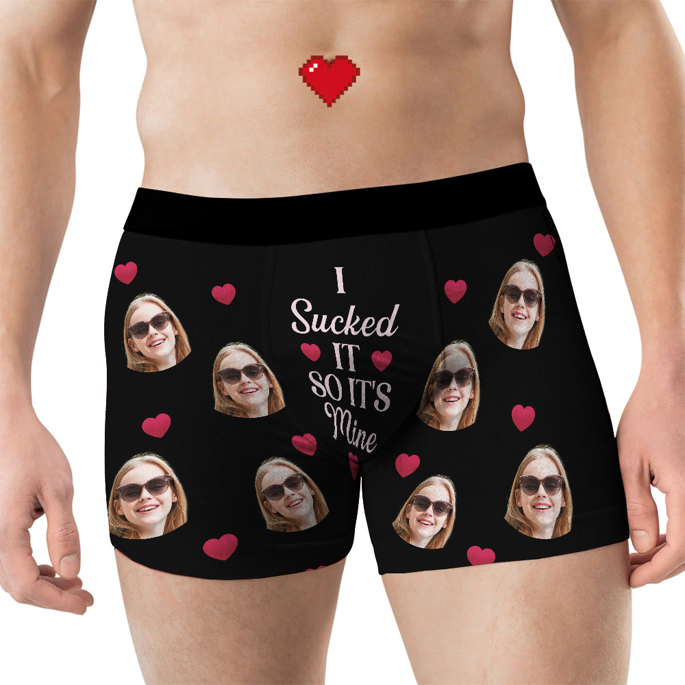 I Sucked It - Personalized Photo Men's Boxer Briefs - Underwear with Face