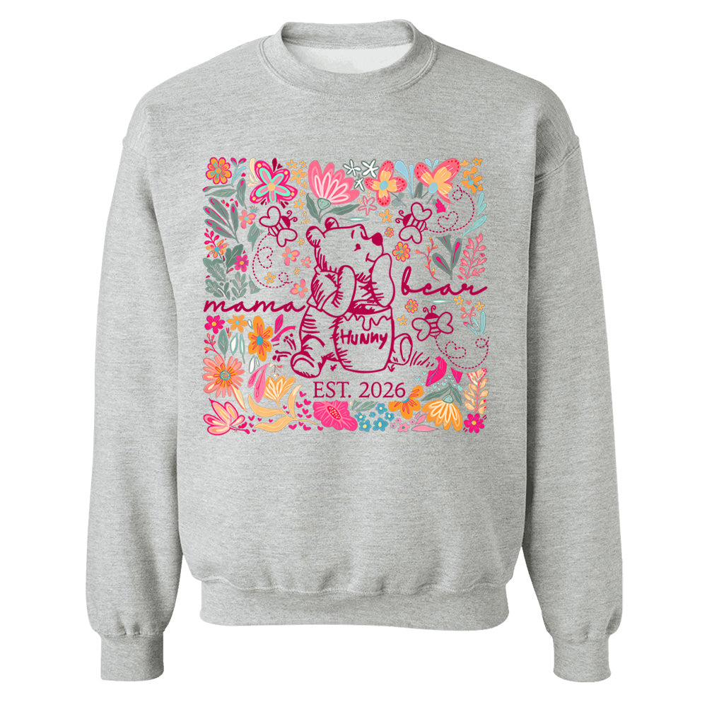 Personalized Mama Bear Boho Floral Mom, Grandma and Childs Shirts - Mother's Day Mama Tee, Custom Name Hand Kid Names, Gift Best Mom Ever T24