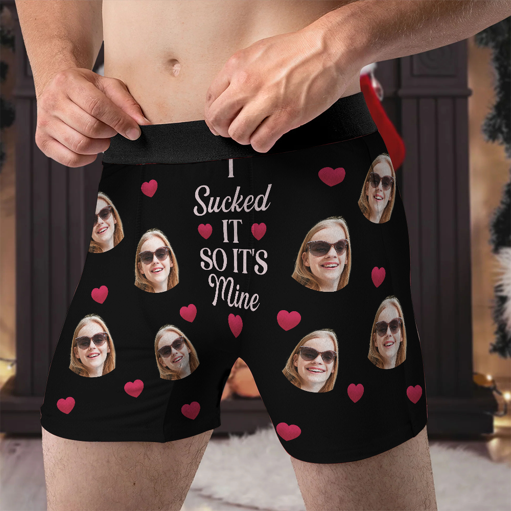 I Sucked It - Personalized Photo Men's Boxer Briefs - Underwear with Face
