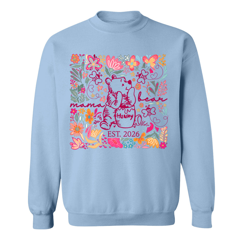 Personalized Mama Bear Boho Floral Mom, Grandma and Childs Shirts - Mother's Day Mama Tee, Custom Name Hand Kid Names, Gift Best Mom Ever T24