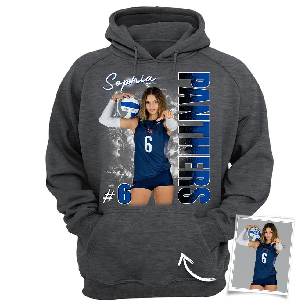 Custom Photo Volleyball Player Shirt - Personalized Team Name School Name Bootleg Shirt Vr2 Na02 Hv01