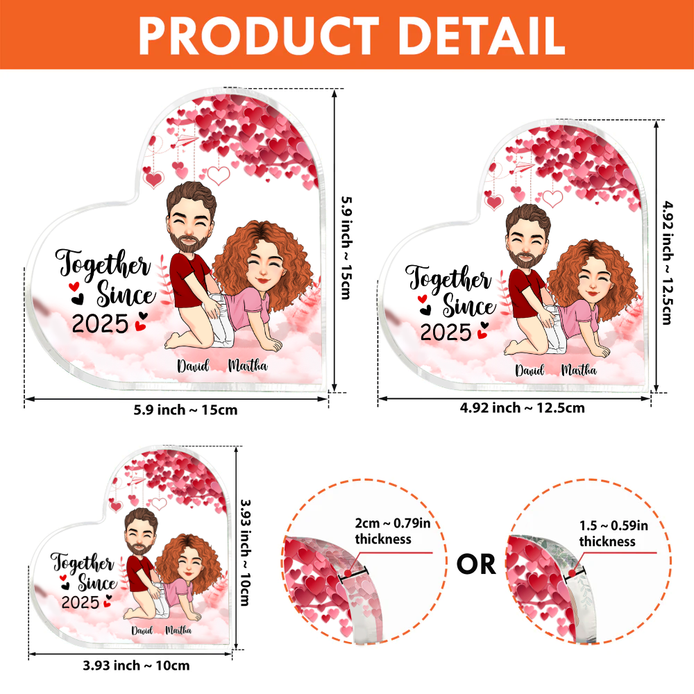 You Are My Person, Custom Acrylic Plaque Heart Shape, Personalized Plaque For Couples NA04 Pa00