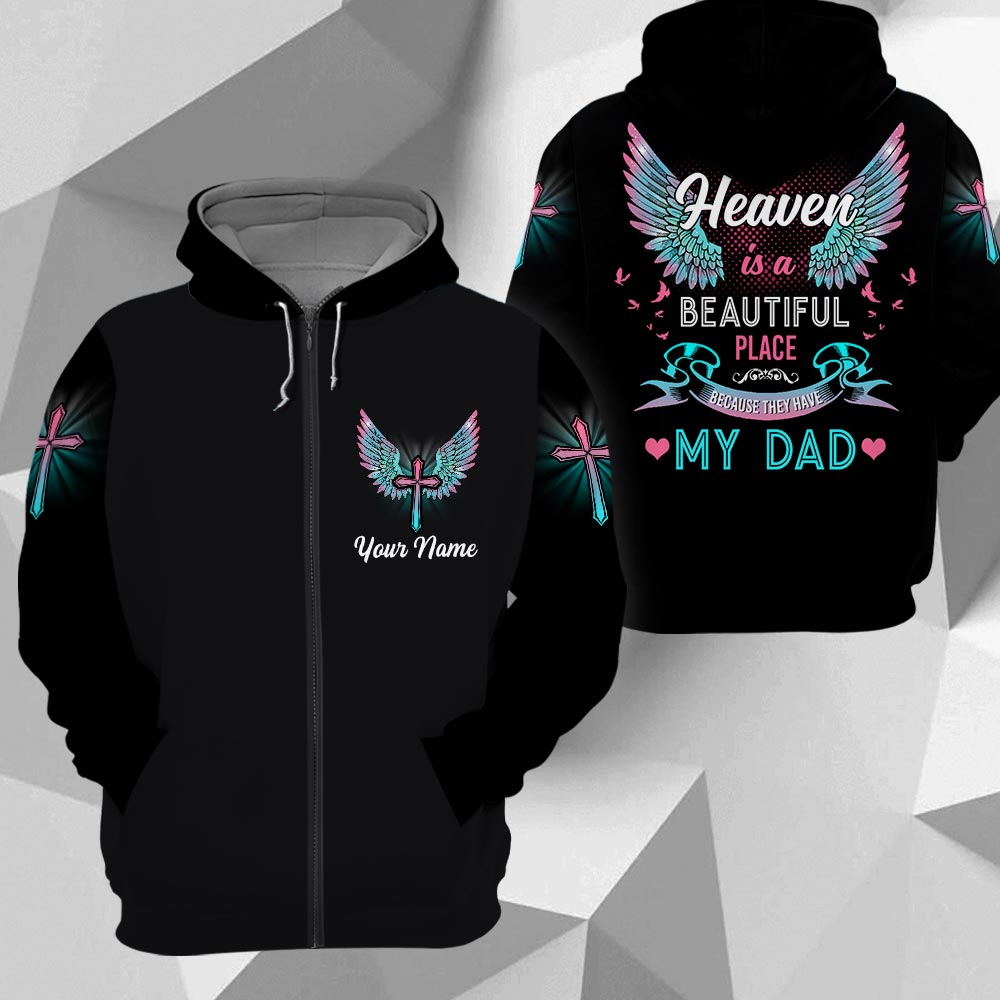 I Know Heaven Is A Beautiful Place - Personalized Memorial All Over Print Shirt