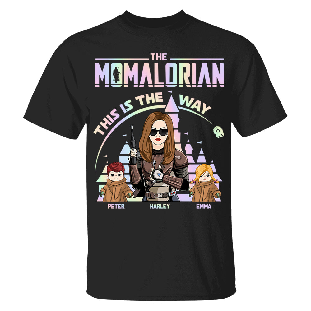 The Momalorian This Is The Way Hologram - Personalized Shirt For Mom Dad DO98
