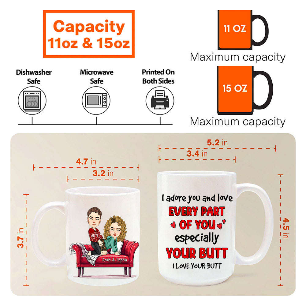 I Adore You and Love Every Part of You Personalized Mug For Couple Nh00