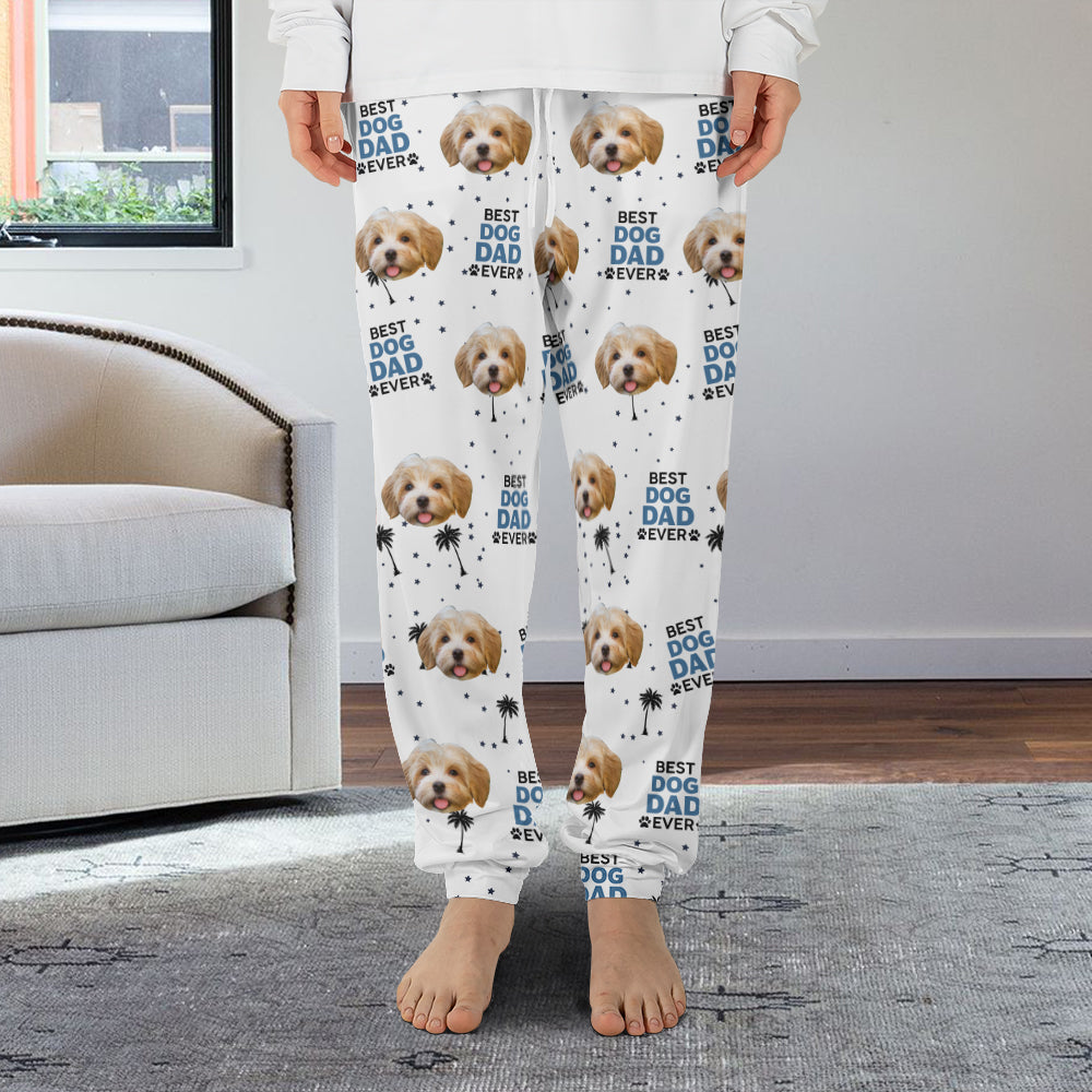 Custom Photo Best Dog Cat Dad Mom Ever - Personalized Pajama Pants Tu20