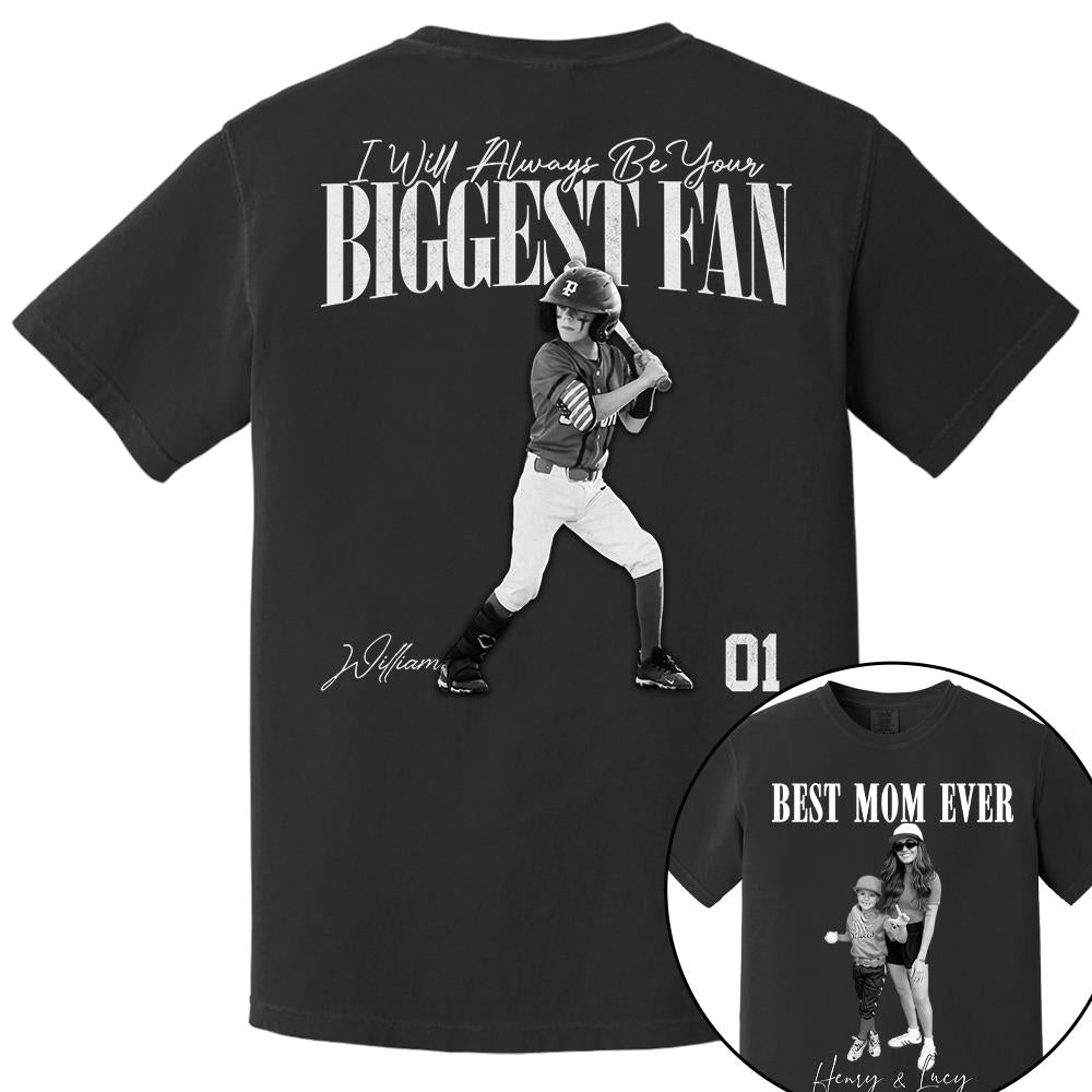 Best Mom Ever – I’ll Always Be Your Biggest Fan - Mother’s Day Washed Tee, Retro Bootleg Shirt for Baseball Moms Na02 Nh00