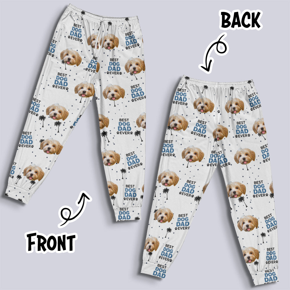 Custom Photo Best Dog Cat Dad Mom Ever - Personalized Pajama Pants Tu20