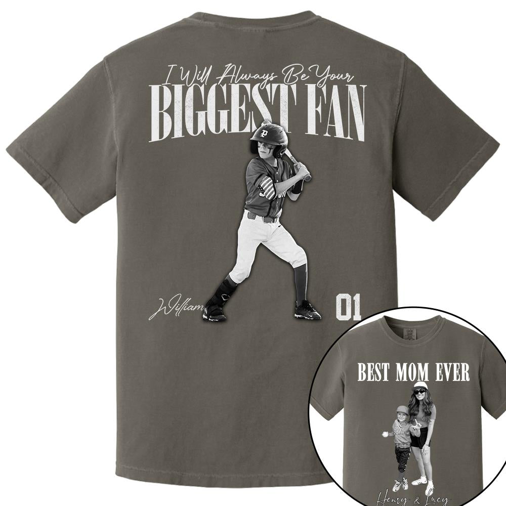 Best Mom Ever – I’ll Always Be Your Biggest Fan - Mother’s Day Washed Tee, Retro Bootleg Shirt for Baseball Moms Na02 Nh00