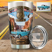 Get Your Kicks On Route 66 - Custom Photo Centennial Century Celebration Tumber - Gift for Car Lovers A2110 Li29