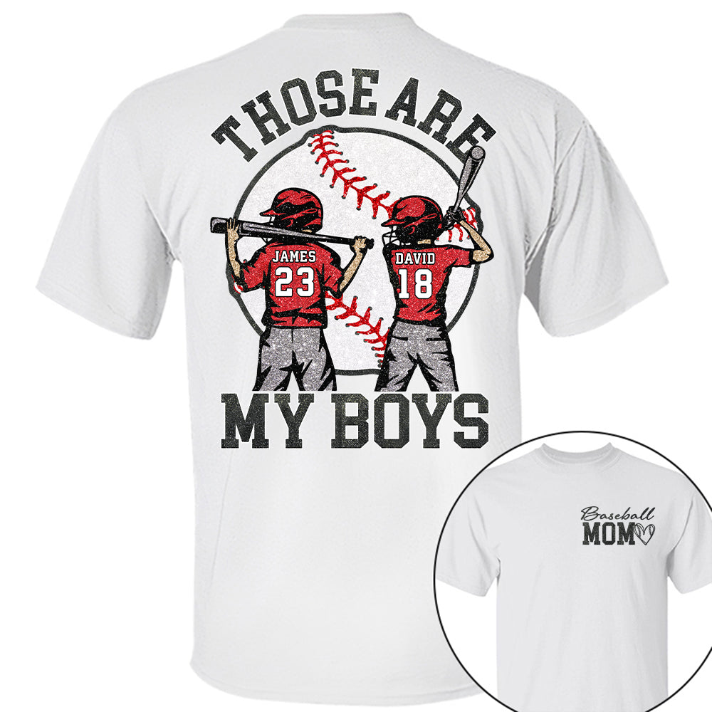 Personalized Baseball Mom Shirt, Those Are My Boy Sweatshirt, Baseball Kids Game Day Tee, Retro Cheer Mom Tee Hv01