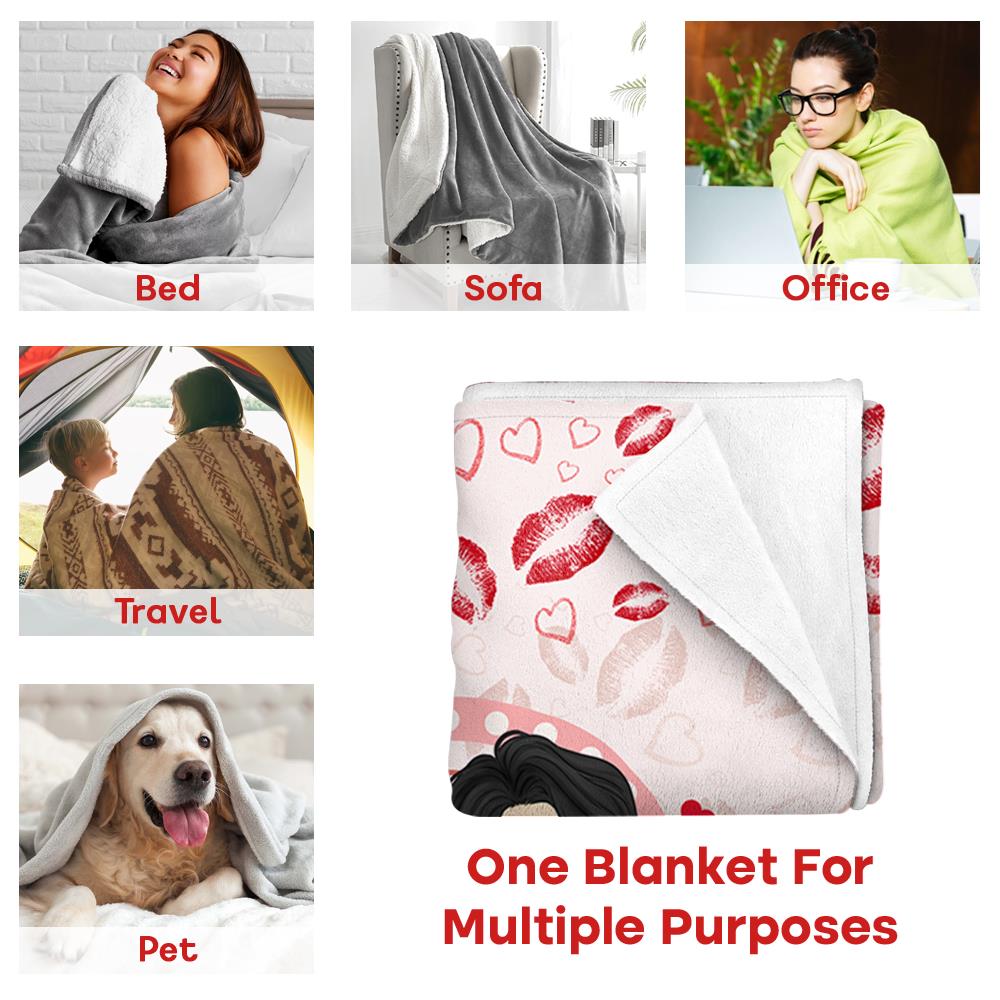 Wherever We Are, Together Is Our Favorite Place To Be - Couple Personalized Custom Blanket - Christmas Gift For Husband Wife, Anniversary