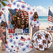 Dadsquatch Like A Dad, Just Way More Squatchy, 4th Of July Firework Bigfoot Hawaiian Shirt Independence Day Aloha Shirt Bigfoot Shirts, 4th Of July Gift USA Flag Shirt T1807 Nh00