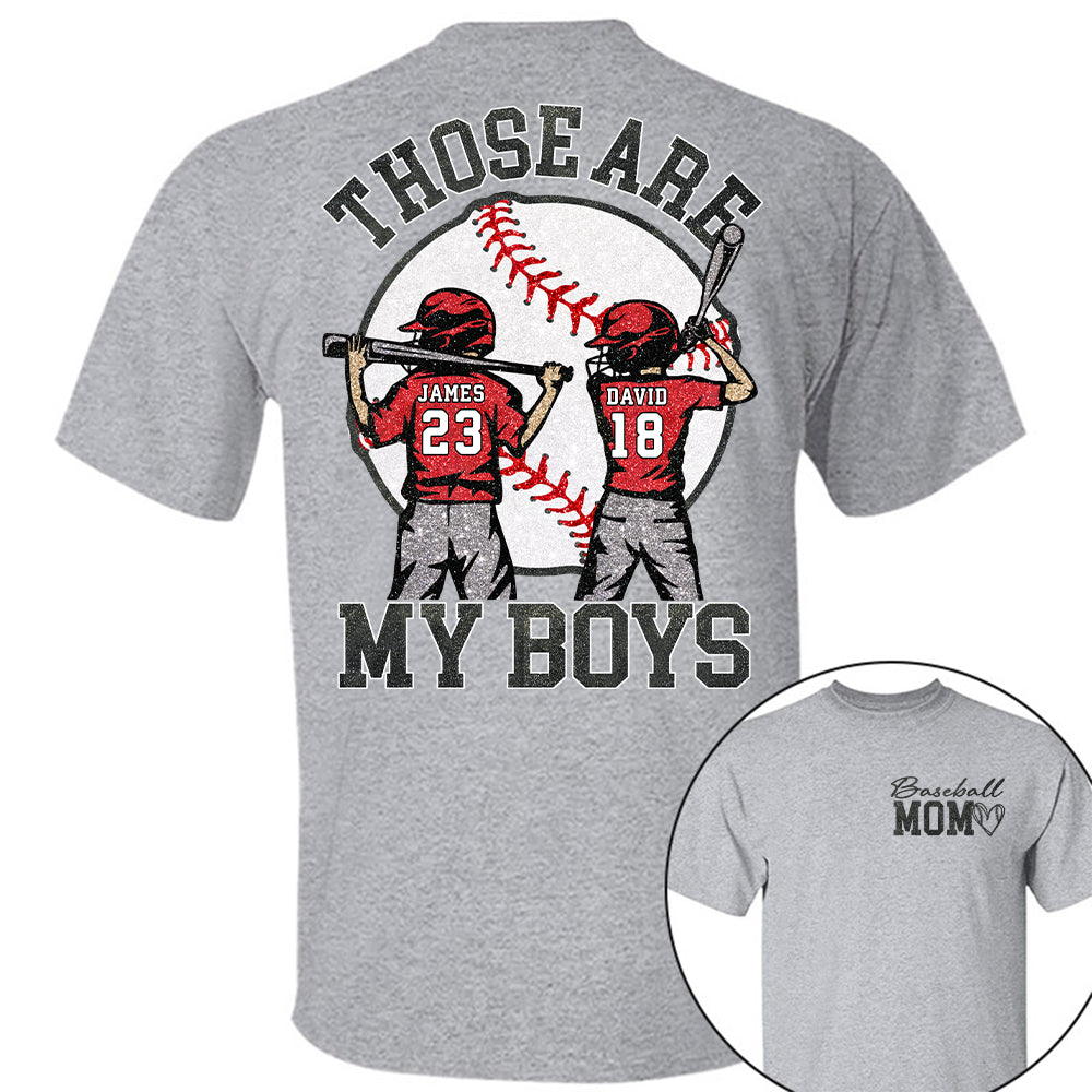 Personalized Baseball Mom Shirt, Those Are My Boy Sweatshirt, Baseball Kids Game Day Tee, Retro Cheer Mom Tee Hv01