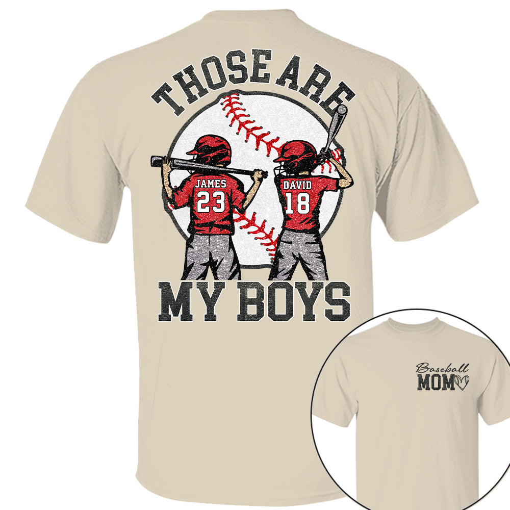 Personalized Baseball Mom Shirt, Those Are My Boy Sweatshirt, Baseball Kids Game Day Tee, Retro Cheer Mom Tee Hv01
