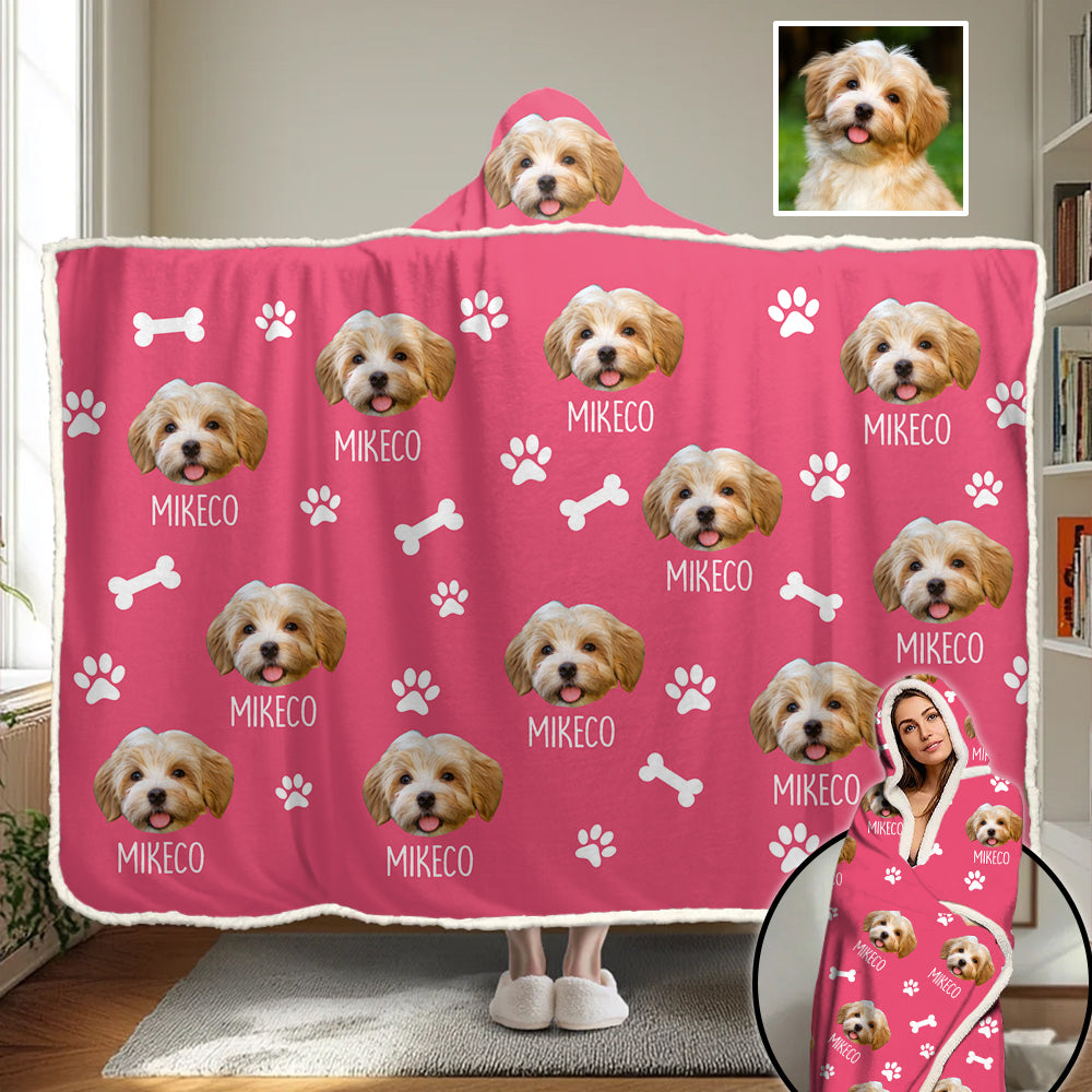 Upload Your Photo Wearable Blanket Hoodie For Dog, Cat Lovers - Dog & Cat Personalized Custom Wearable Blanket Hoodie - Christmas Gift For Pet Owners, Pet Lovers Tu20