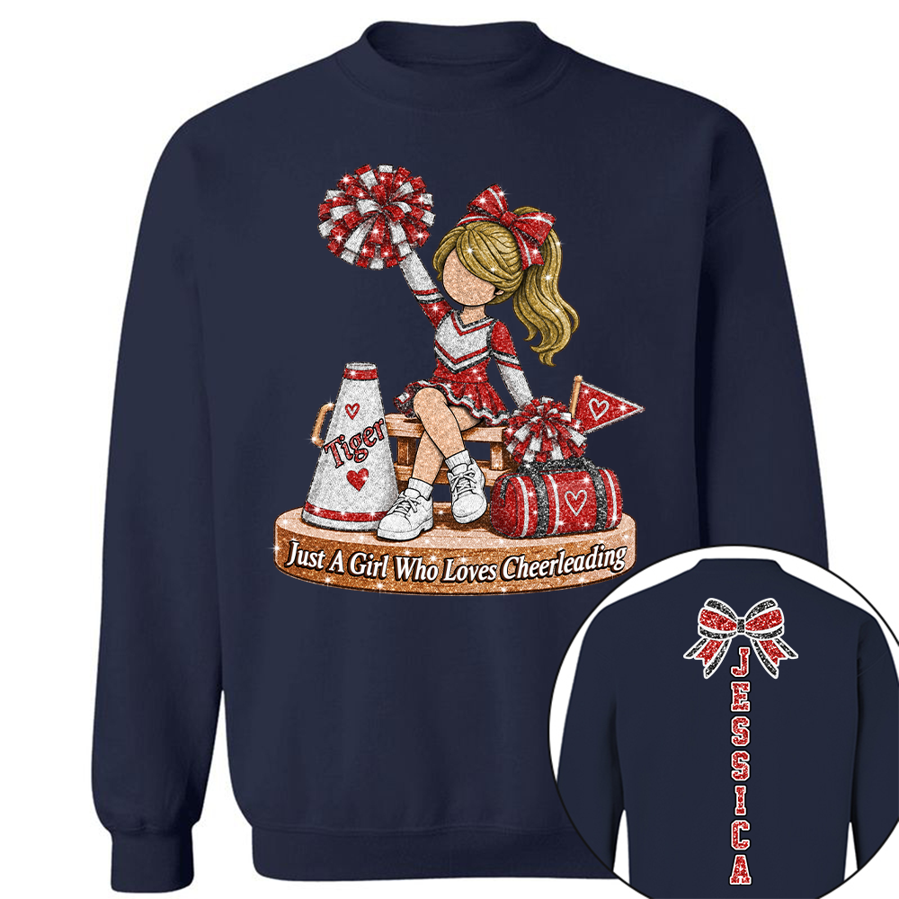 Custom Just A Girl Who Loves Cheerleading Shirt, Cheer Team Senior Night Gift L0411 Hv01