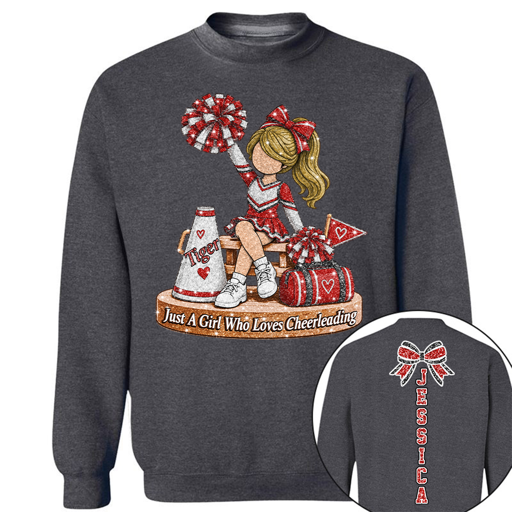 Custom Just A Girl Who Loves Cheerleading Shirt, Cheer Team Senior Night Gift L0411 Hv01