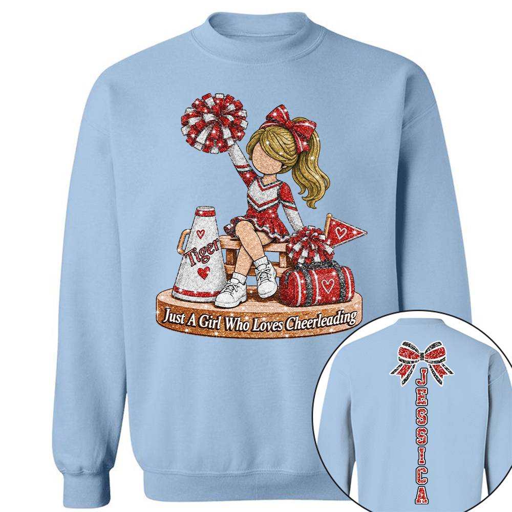 Custom Just A Girl Who Loves Cheerleading Shirt, Cheer Team Senior Night Gift L0411 Hv01